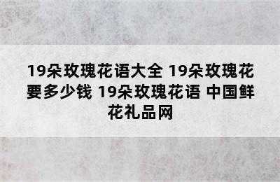 19朵玫瑰花语大全 19朵玫瑰花要多少钱 19朵玫瑰花语 中国鲜花礼品网